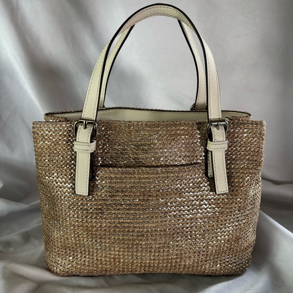 Liz Claiborne Vintage Floral Woven Boho Cottage Style Handbag Shoulder Bag Purse - Picture 5 of 16